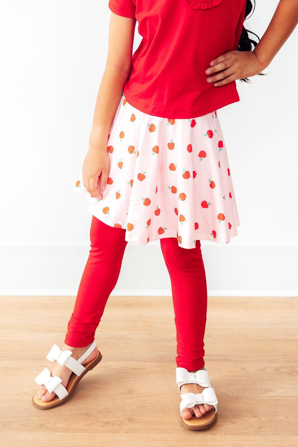 An Apple a Day Twirl Skirt with Leggings - Mila & Rose ®