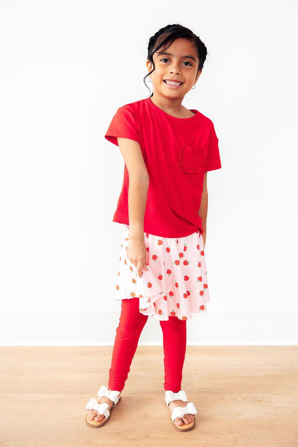 An Apple a Day Twirl Skirt with Leggings - Mila & Rose ®