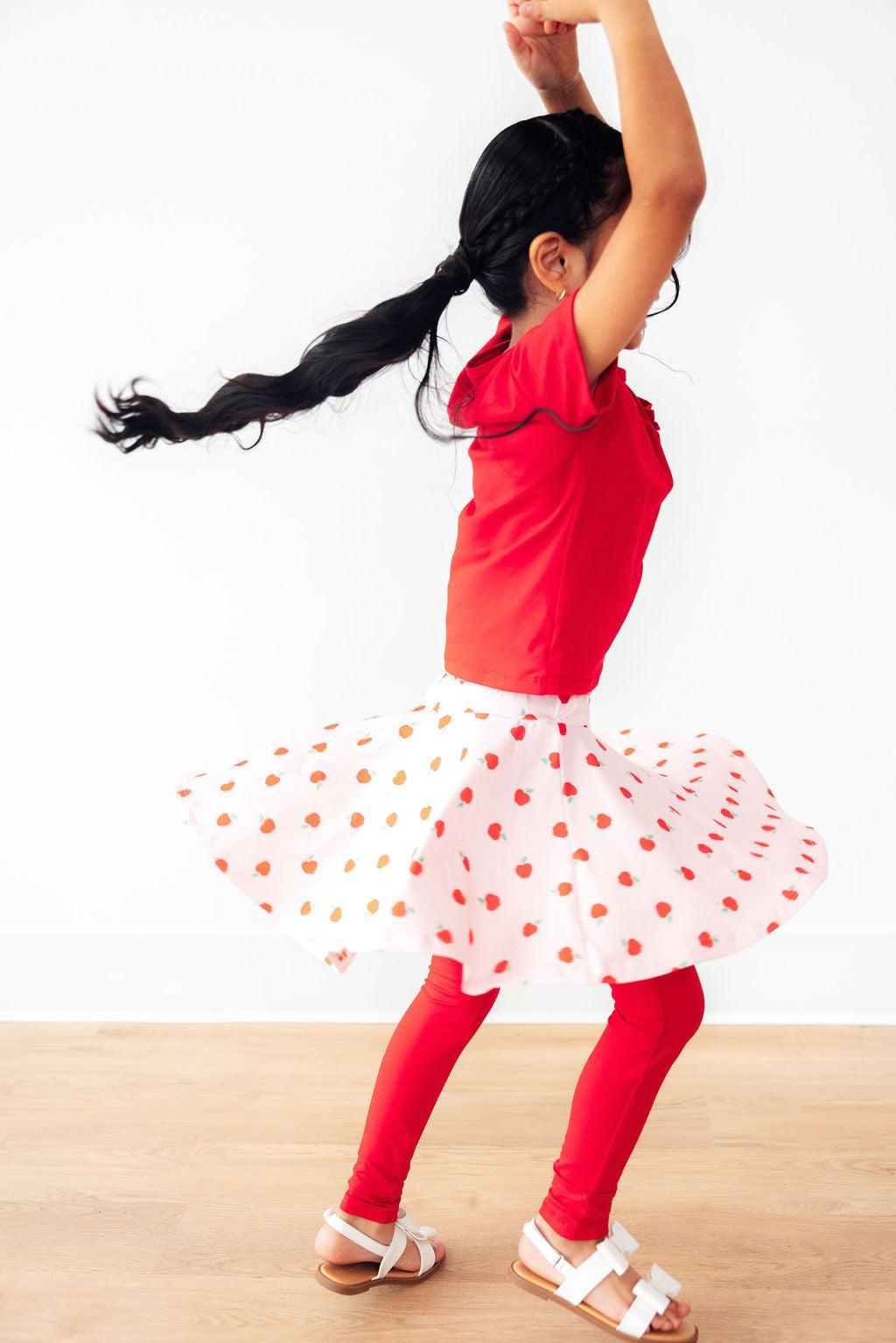 An Apple a Day Twirl Skirt with Leggings - Mila & Rose ®