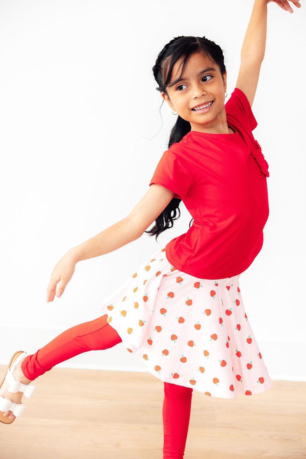An Apple a Day Twirl Skirt with Leggings - Mila & Rose ®