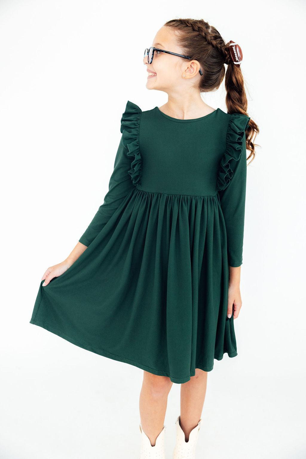 Spruce L/S Ruffle Twirl Dress - Mila & Rose ®