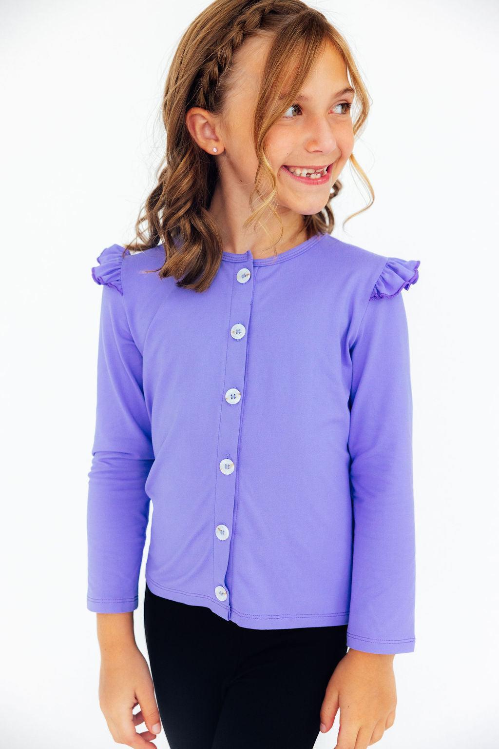 Periwinkle Ruffle Cardigan - Mila & Rose ®