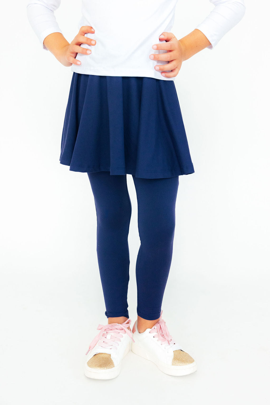 Navy Twirl Skegging - Leggings with Skirt - Mila & Rose ®
