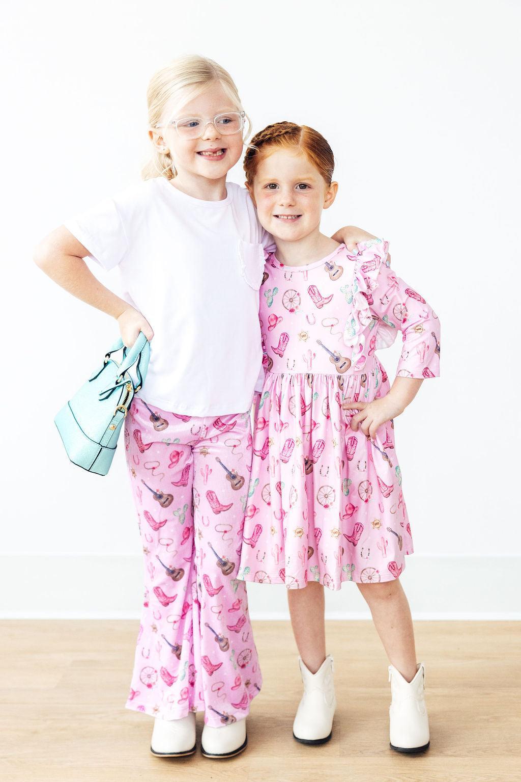 Boot Scootin’ 3/4 Sleeve Ruffle Twirl Dress - Mila & Rose ®