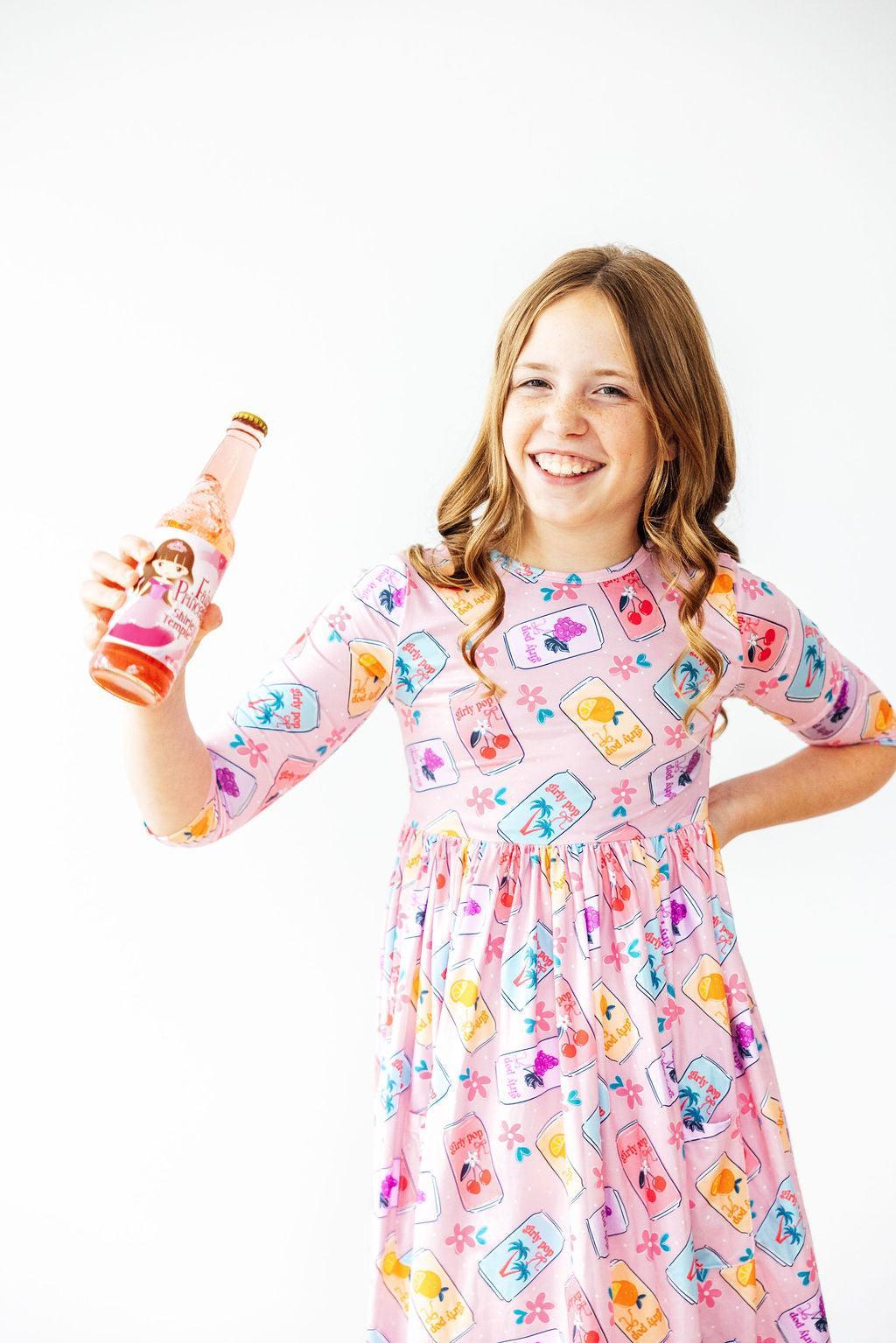 Girly Pop 3/4 Sleeve Pocket Twirl Dress - Mila & Rose ®