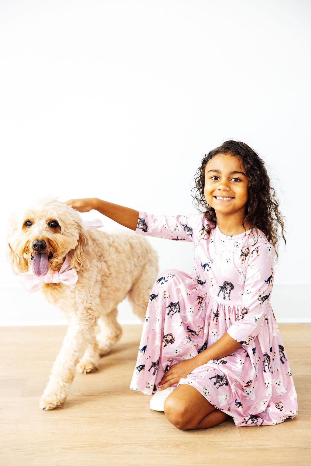 Puppy Kisses 3/4 Sleeve Pocket Twirl Dress - Mila & Rose ®