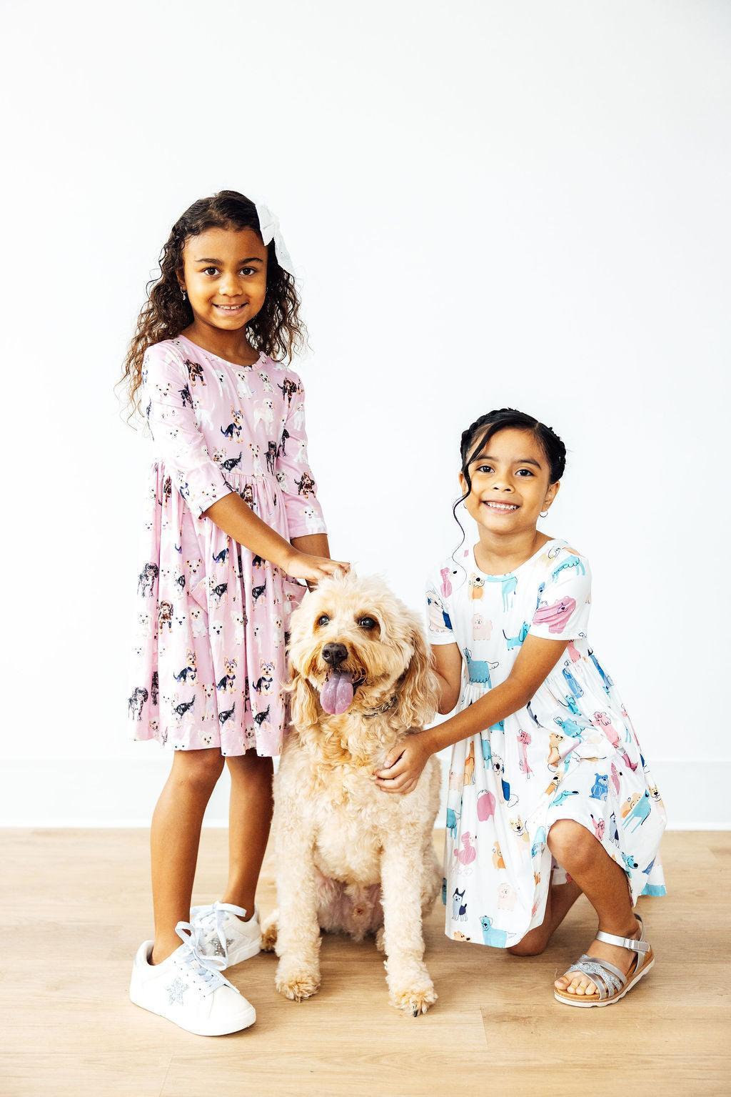 Puppy Kisses 3/4 Sleeve Pocket Twirl Dress - Mila & Rose ®