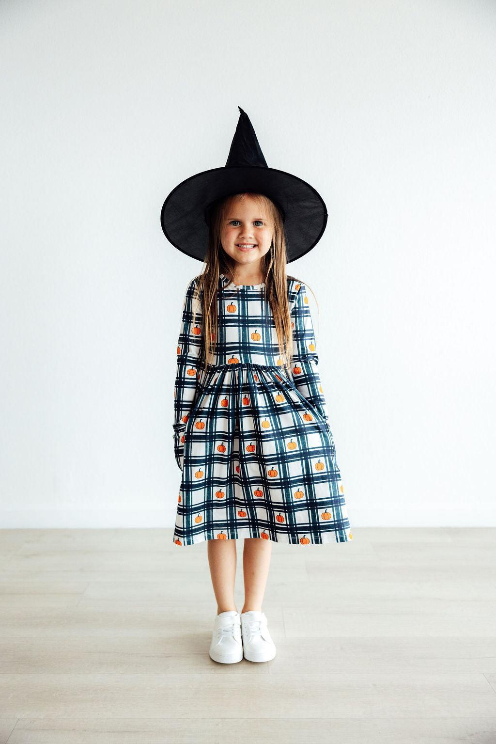 Halloween Plaid Pumpkins Pocket Twirl Dress - Mila & Rose ®