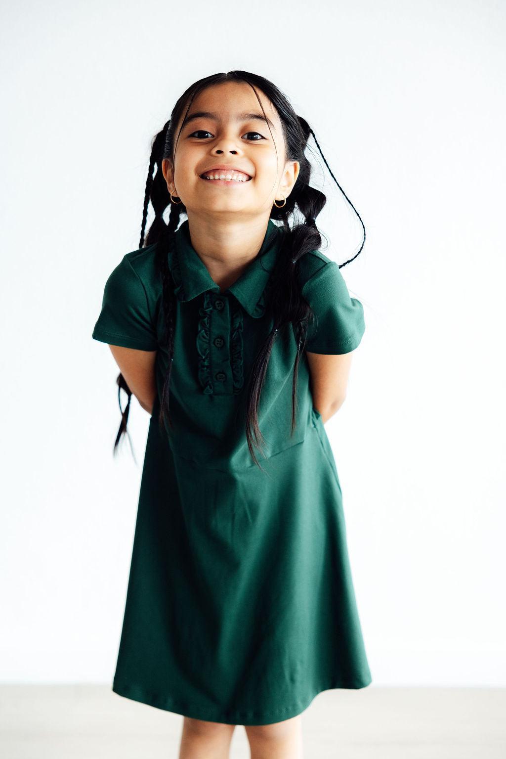Dark Green Polo Dress - Mila & Rose ®
