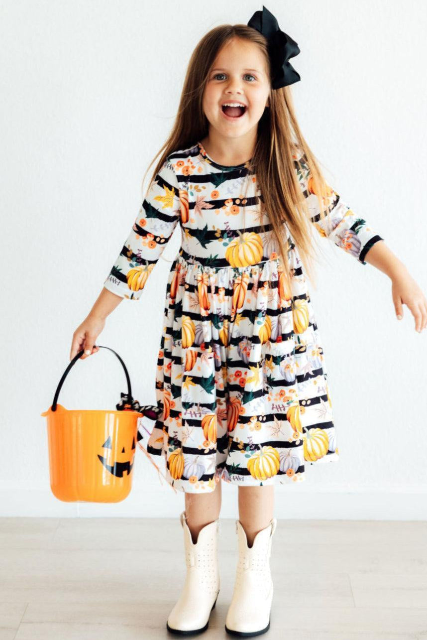 Pumpkins & Peonies Fall Twirl Dress - Mila & Rose ®