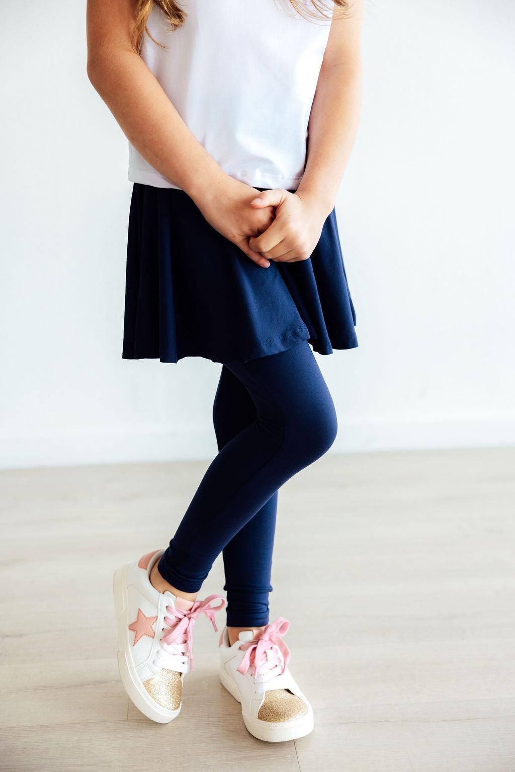 Navy Twirl Skegging - Leggings with Skirt - Mila & Rose ®