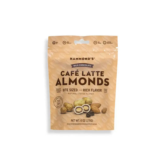 Milk Chocolate Covered Café Latte Almonds - Coffee and Chocolate - Hammond’s Candies / Lolli & Pops