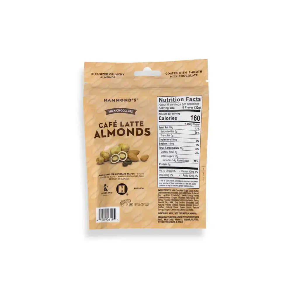 Milk Chocolate Covered Café Latte Almonds - Coffee and Chocolate - Hammond’s Candies / Lolli & Pops