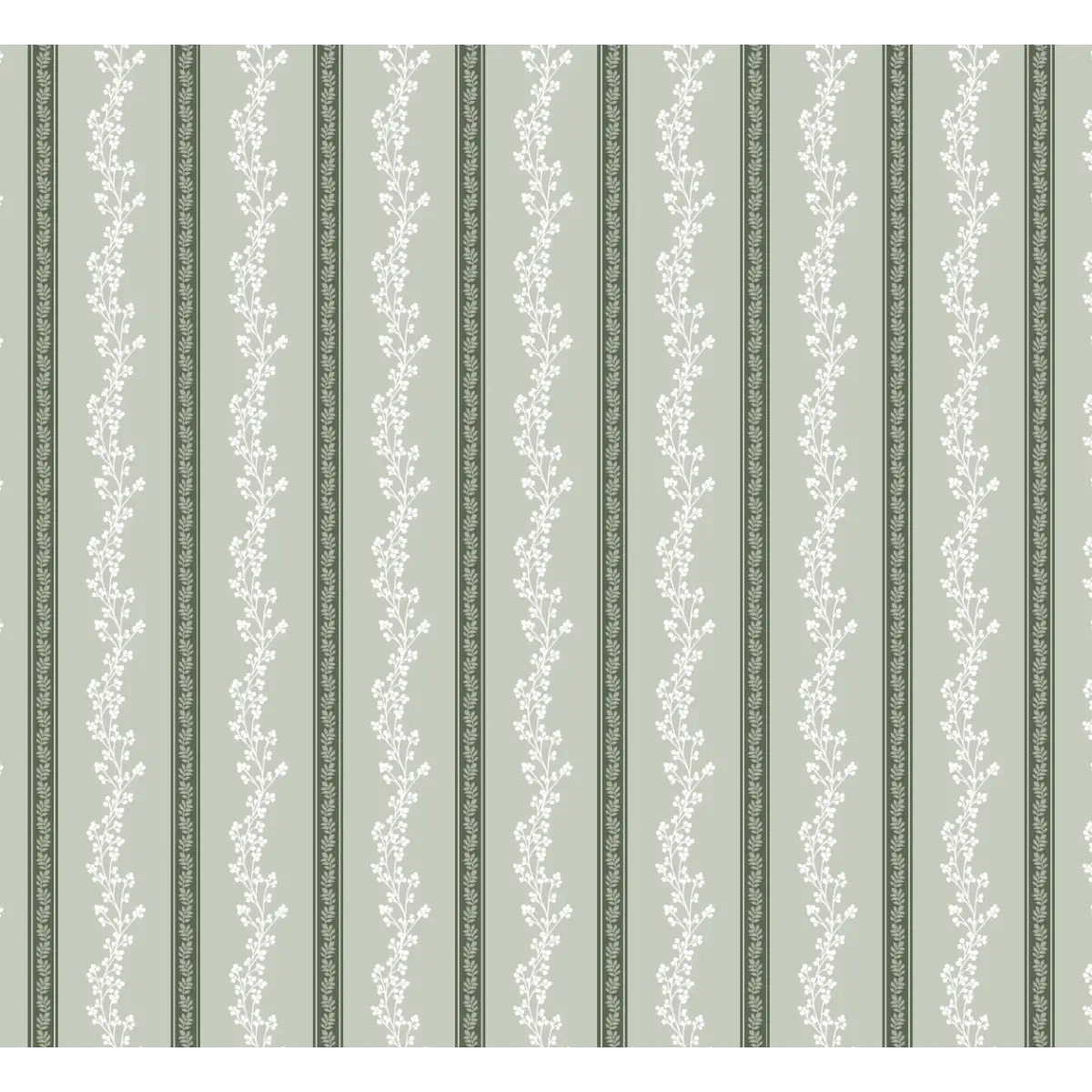 Miller Wallpaper - Floral Stripe - by Gooseberry Moon - Sample 1 foot by 1 foot / Sage - Loomwell Home Goods