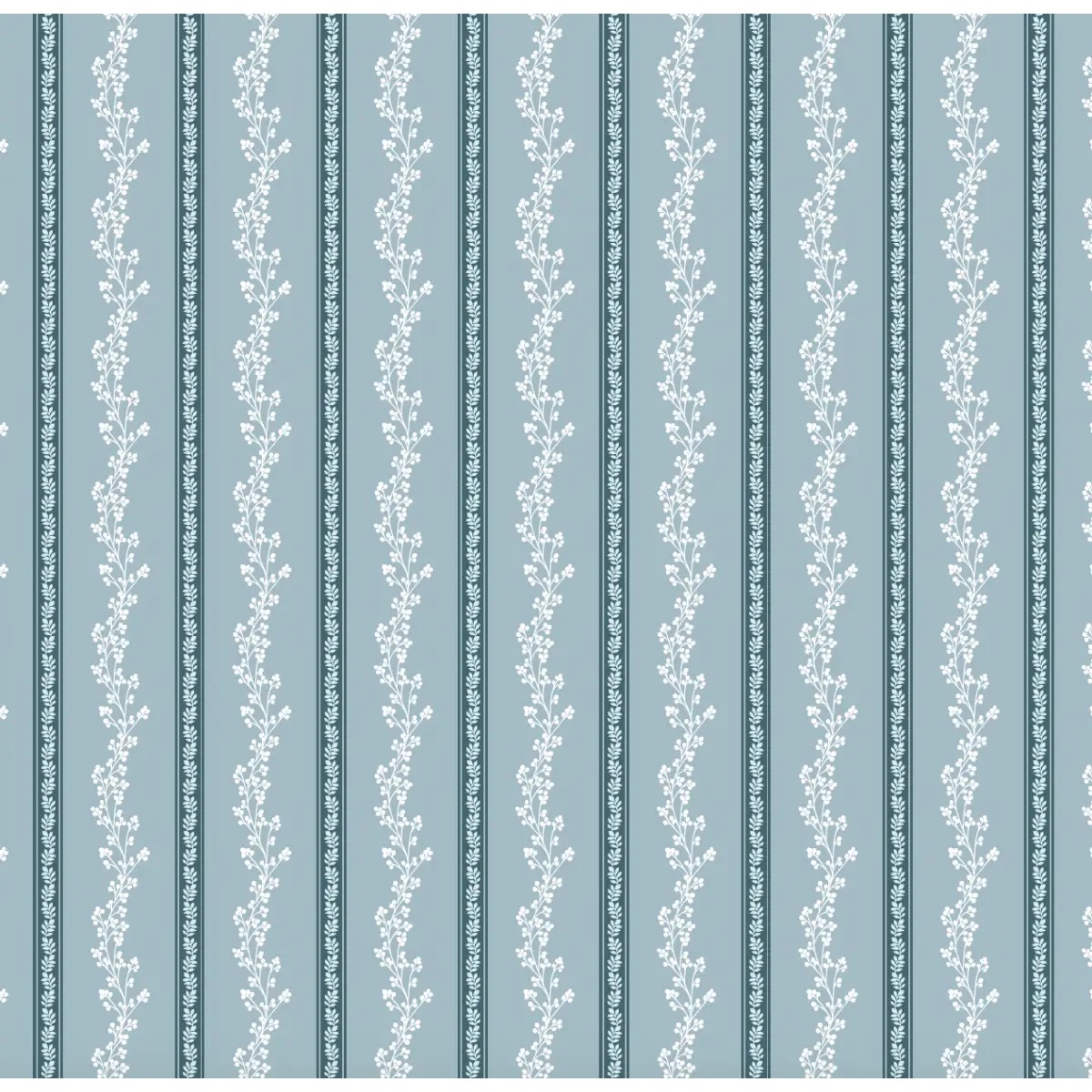 Miller Wallpaper - Floral Stripe - by Gooseberry Moon - Sample 1 foot by 1 foot / Teal - Loomwell Home Goods