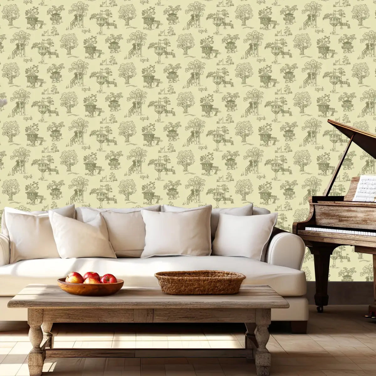 Milo Wallpaper - Treehouse Line Drawings - by ArtShades - Loomwell Home Goods
