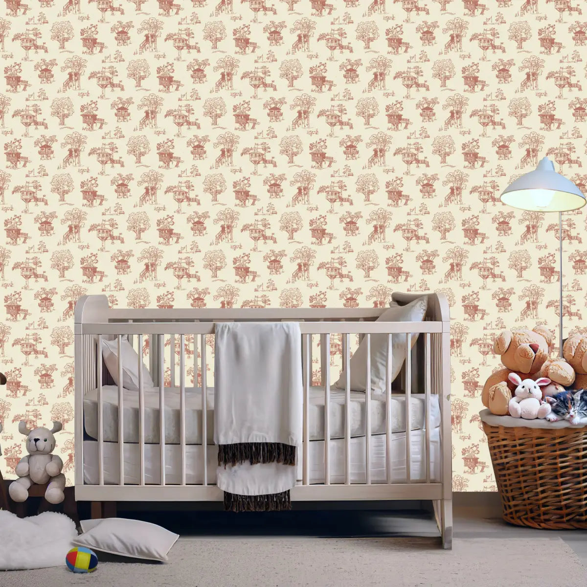 Milo Wallpaper - Treehouse Line Drawings - by ArtShades - Loomwell Home Goods