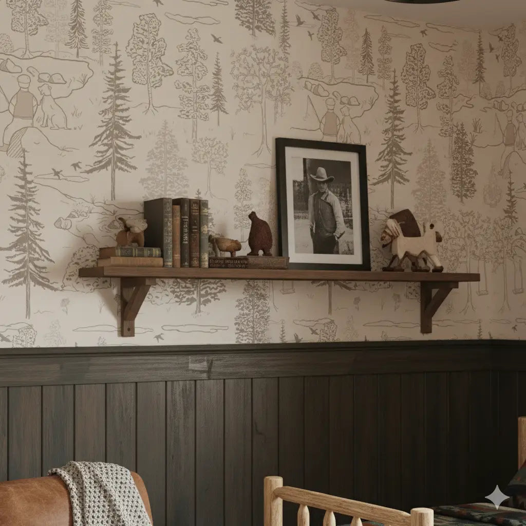 Milton Wallpaper - Fishing Buddies - by Painted Hawk Design - Loomwell Home Goods