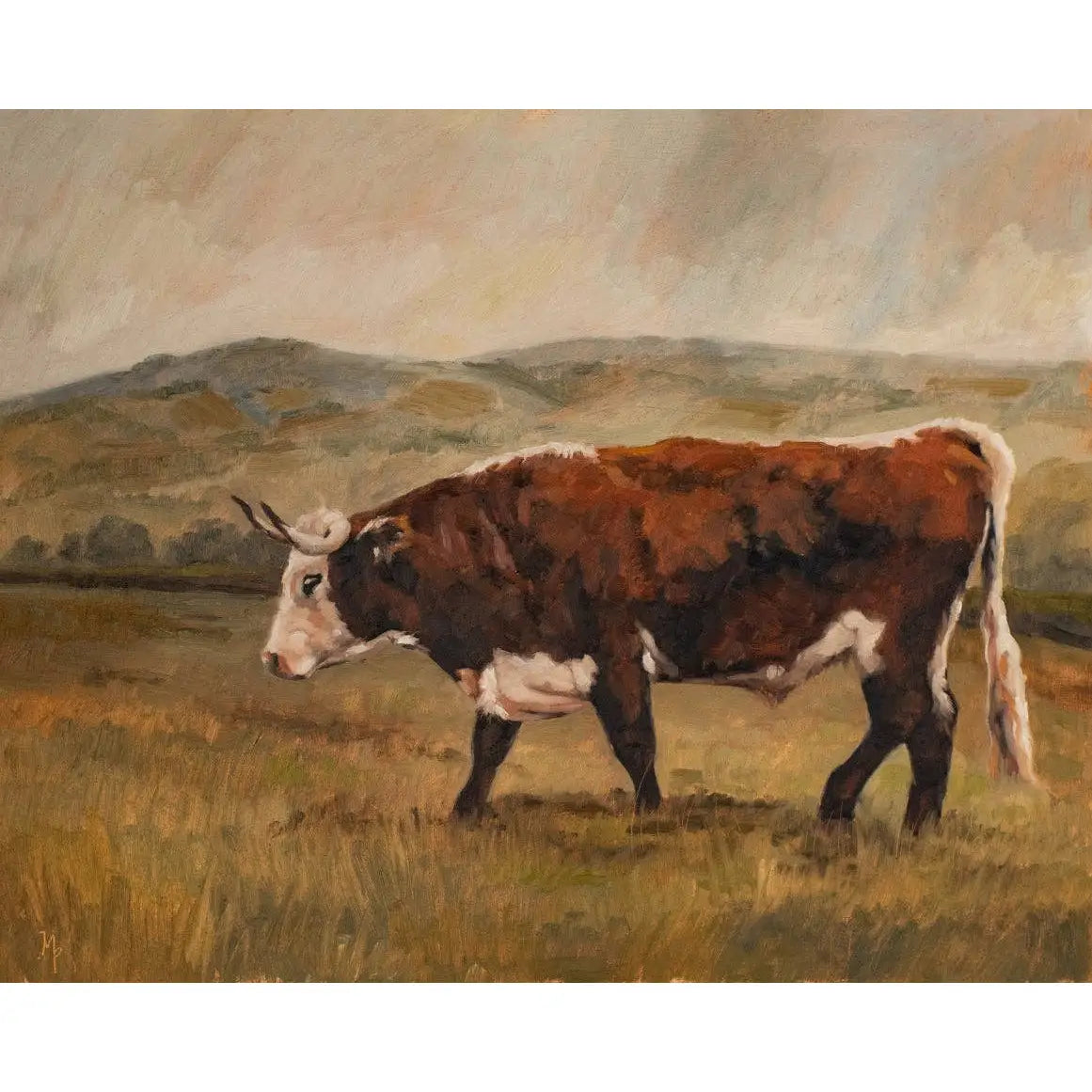 Art Print - Minchinhampton Cow Painting - 5x7 - Miss Mustard Seed
