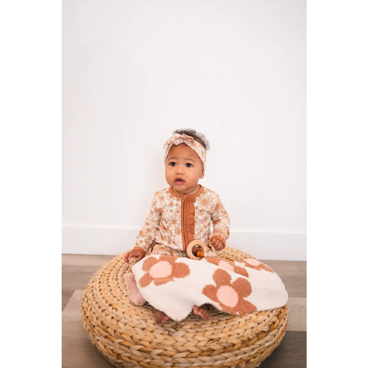 Mini Blanket - Daisy Caramel/Pink - Harp Angel Boutique