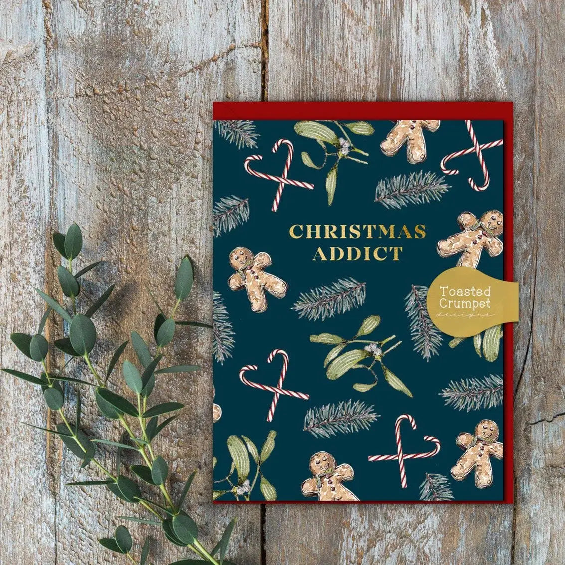 Mini Christmas Card - Christmas Addict - Toasted Crumpet (US Duties Paid)