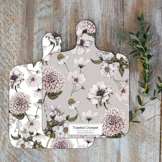 Mini Cutting Board - White Floral - Toasted Crumpet (US Duties Paid)