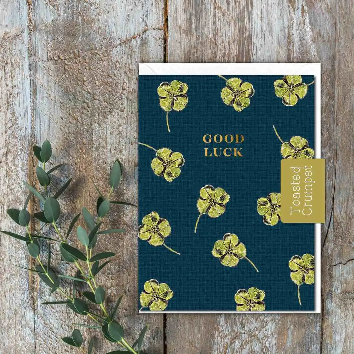 Mini Greeting Card - Good Luck (Clover) - Toasted Crumpet (US Duties Paid)