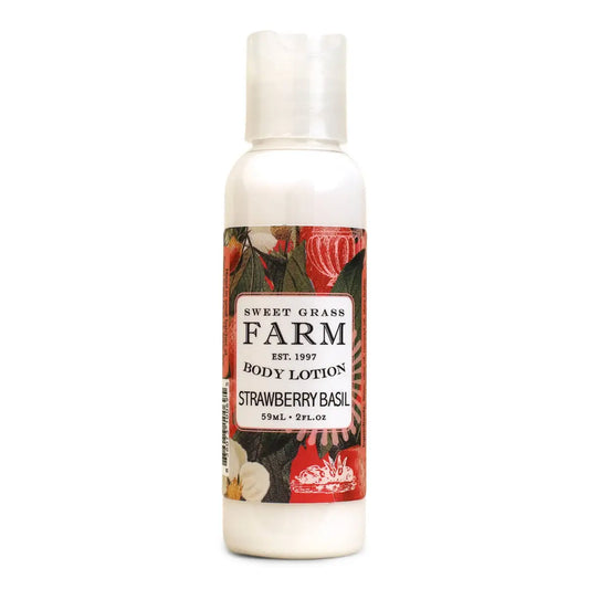 Mini Lotion with Wildflower Essential Oils - Strawberry Basil - Sweet Grass Farm