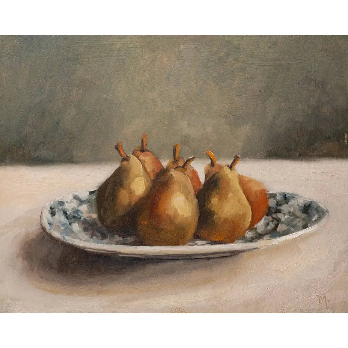 Art Print - Mini Pears on a Plate Painting - 5x7 - Miss Mustard Seed