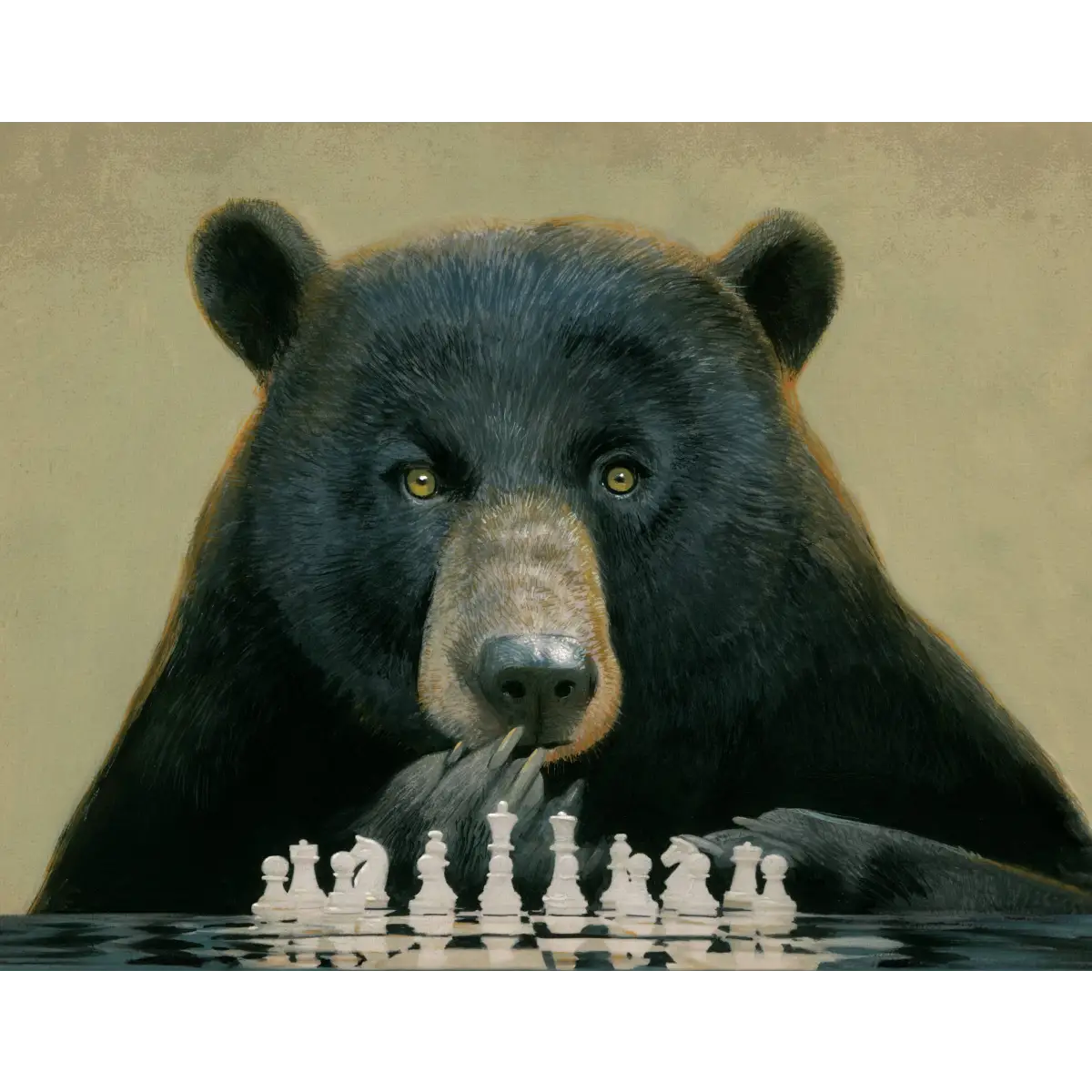 Mini Puzzle - Chess Bear - Bill Mayer - 100 pc - New York Puzzle Company