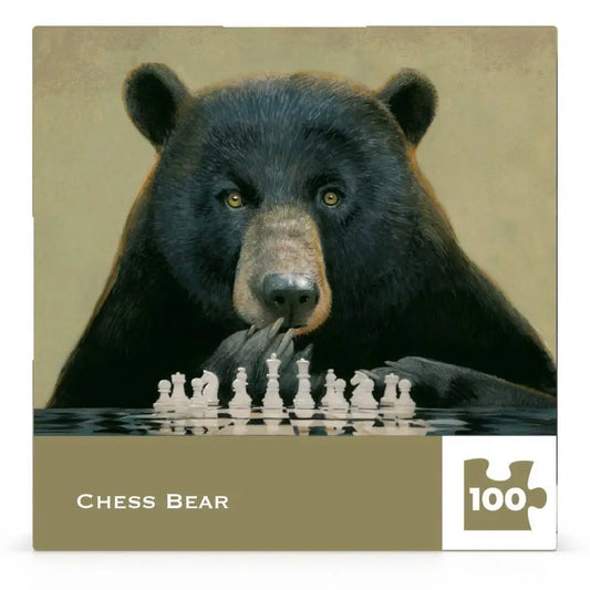 Mini Puzzle - Chess Bear - Bill Mayer - 100 pc - New York Puzzle Company