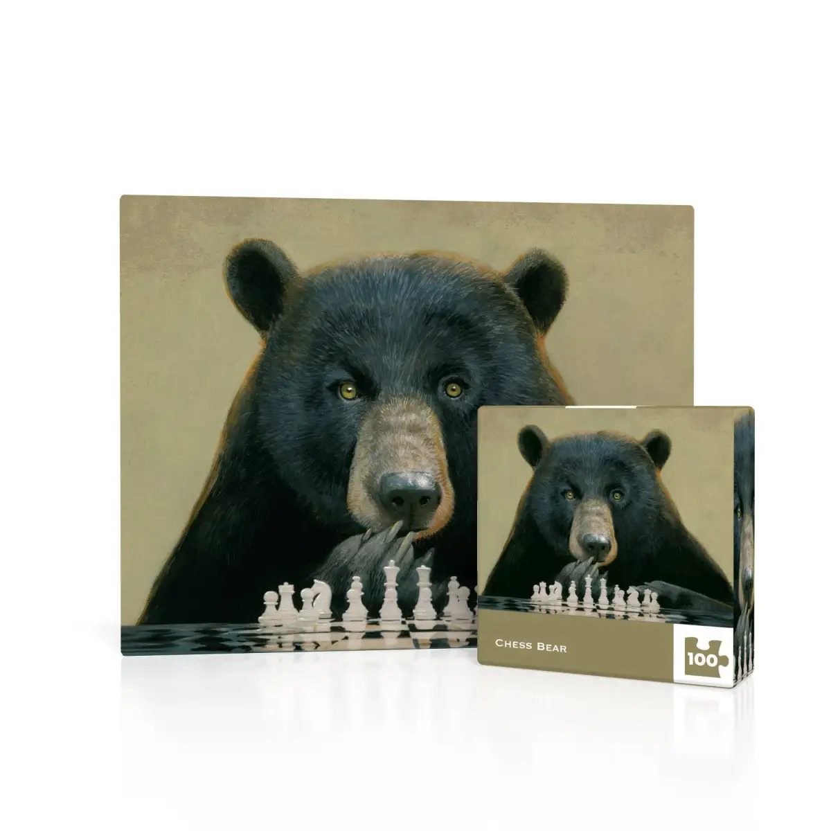 Mini Puzzle - Chess Bear - Bill Mayer - 100 pc - New York Puzzle Company