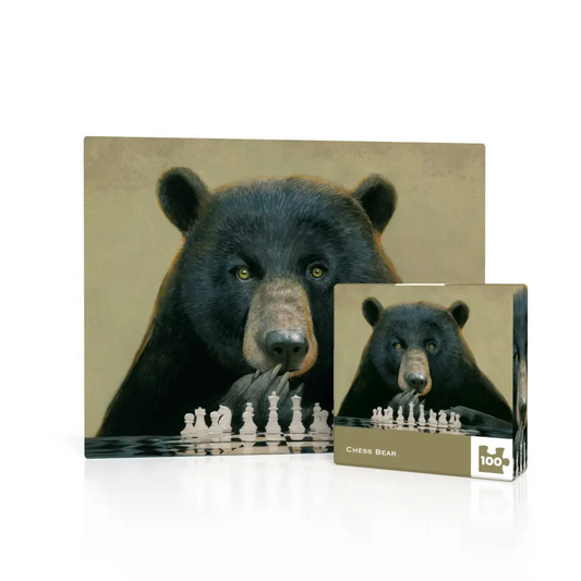 Mini Puzzle - Chess Bear - Bill Mayer - 100 pc - New York Puzzle Company