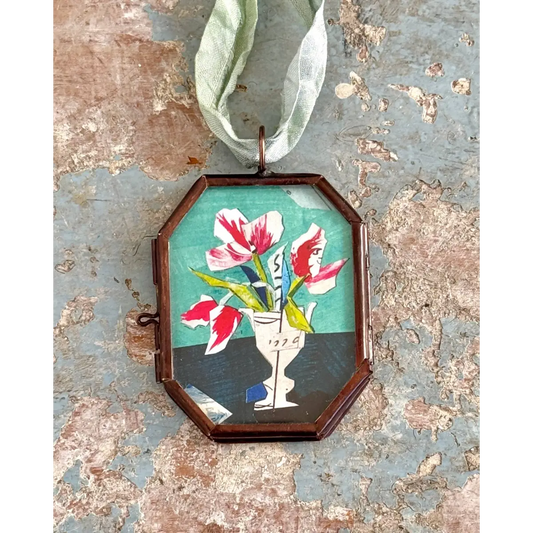 Miniature Art - Parrot Tulips - Small Locket - Maris Mirum