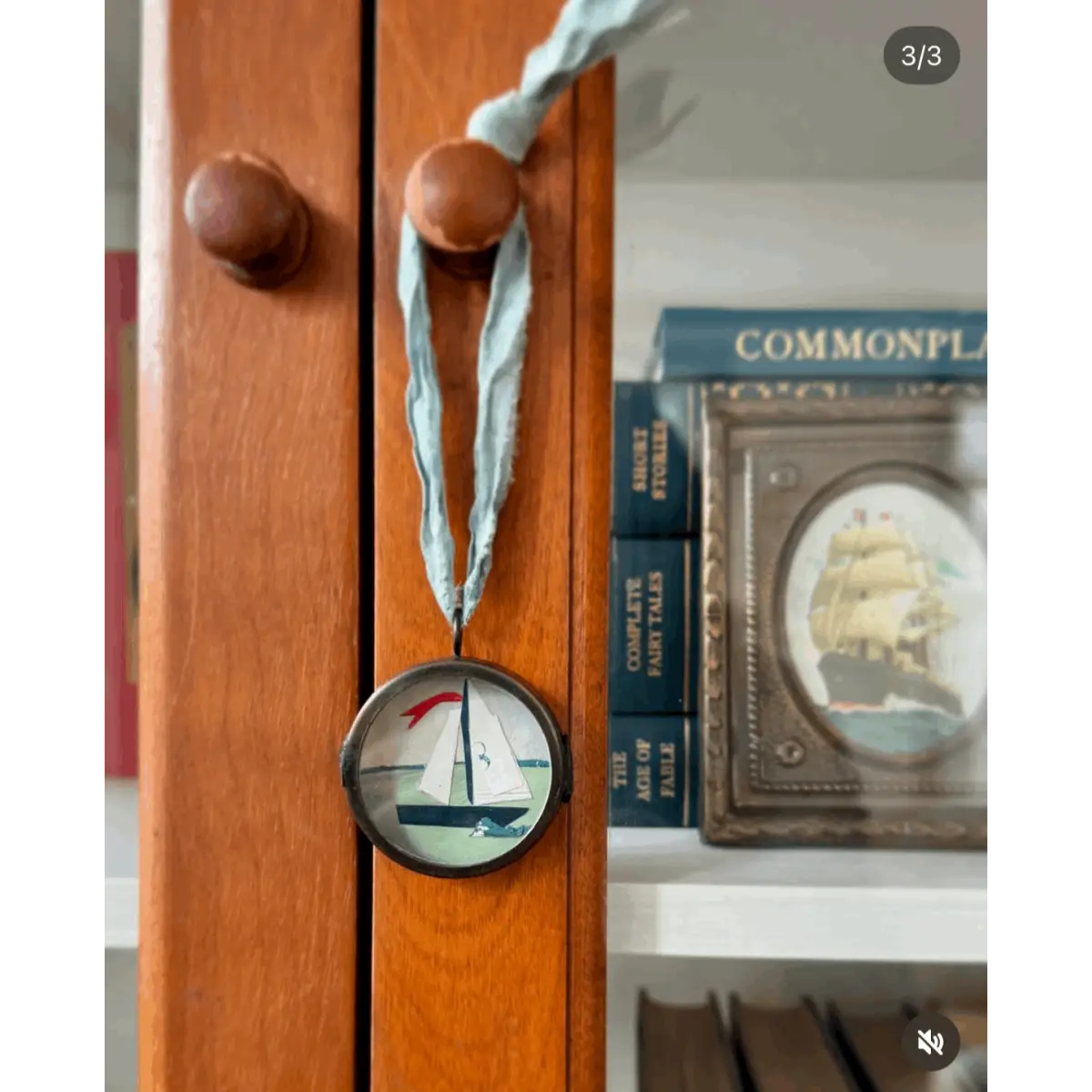 Miniature Art - Sail No. 8 - Small Locket - Maris Mirum