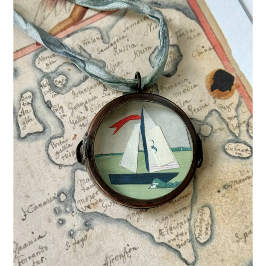 Miniature Art - Sail No. 8 - Small Locket - Maris Mirum