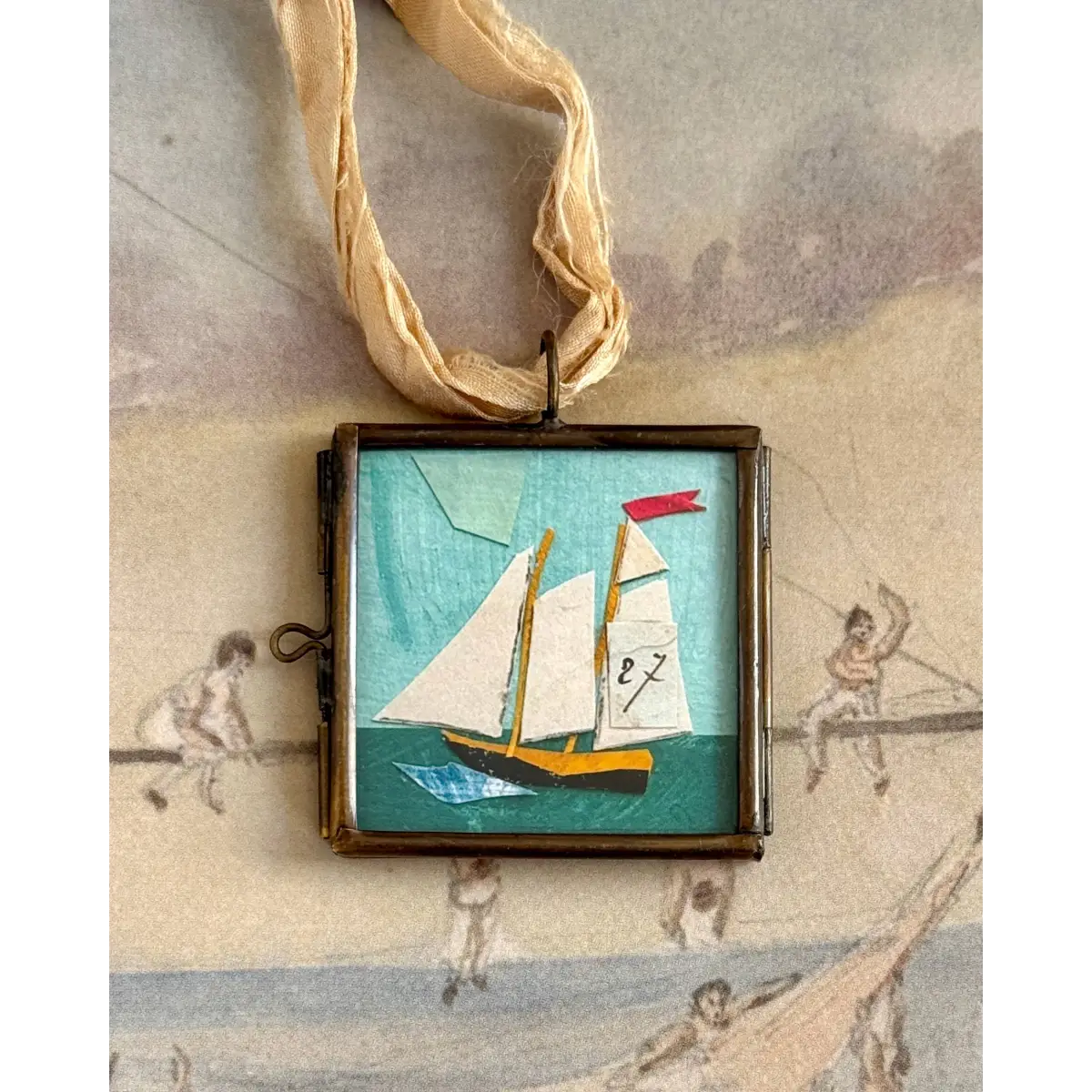 Miniature Art - Small Sail - Small Locket - Maris Mirum