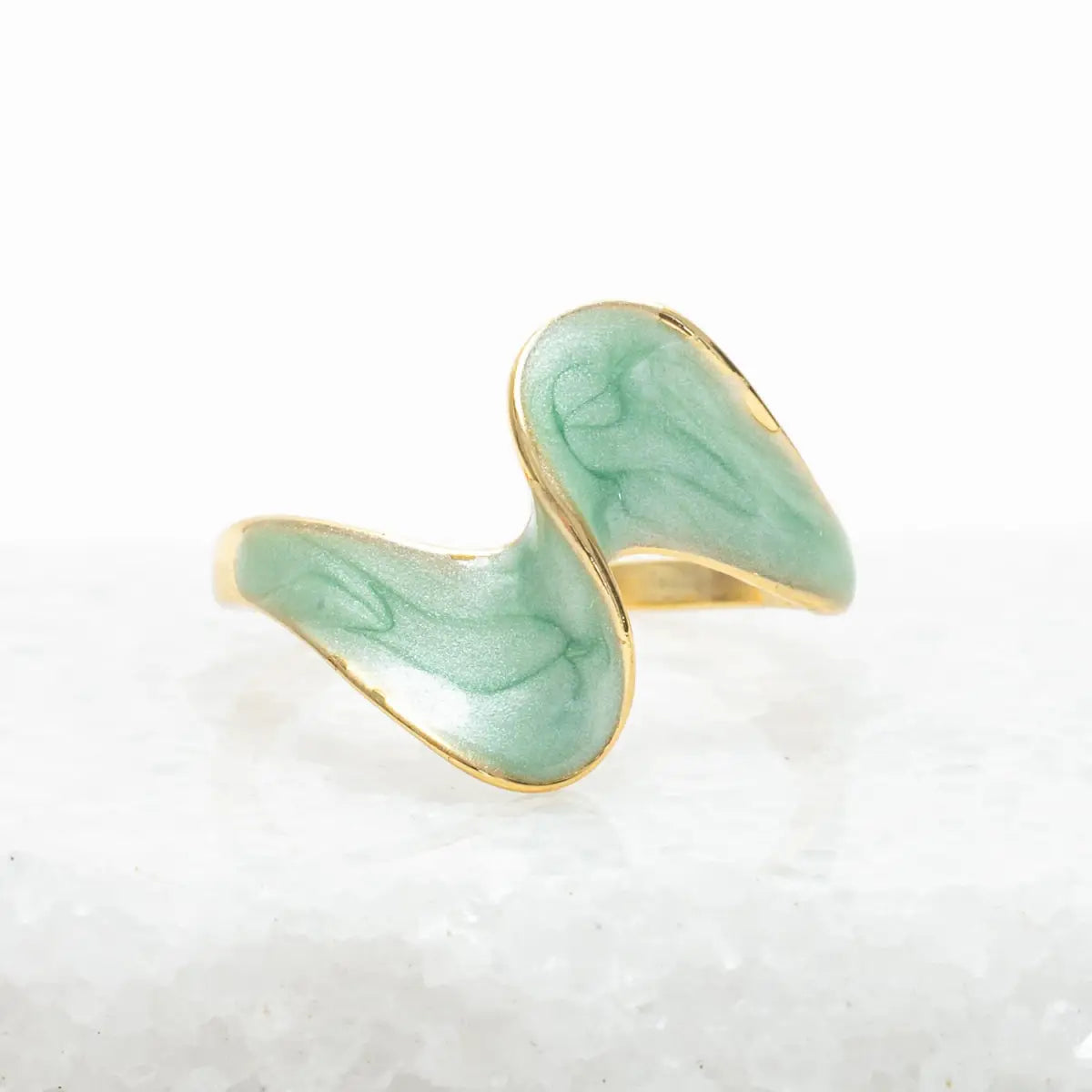 Mint Green and Gold Modern Ring - Ribbon of Light - Starfish Project