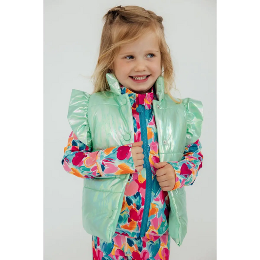 Mint Iridescent Puffer Vest - Mila & Rose ®