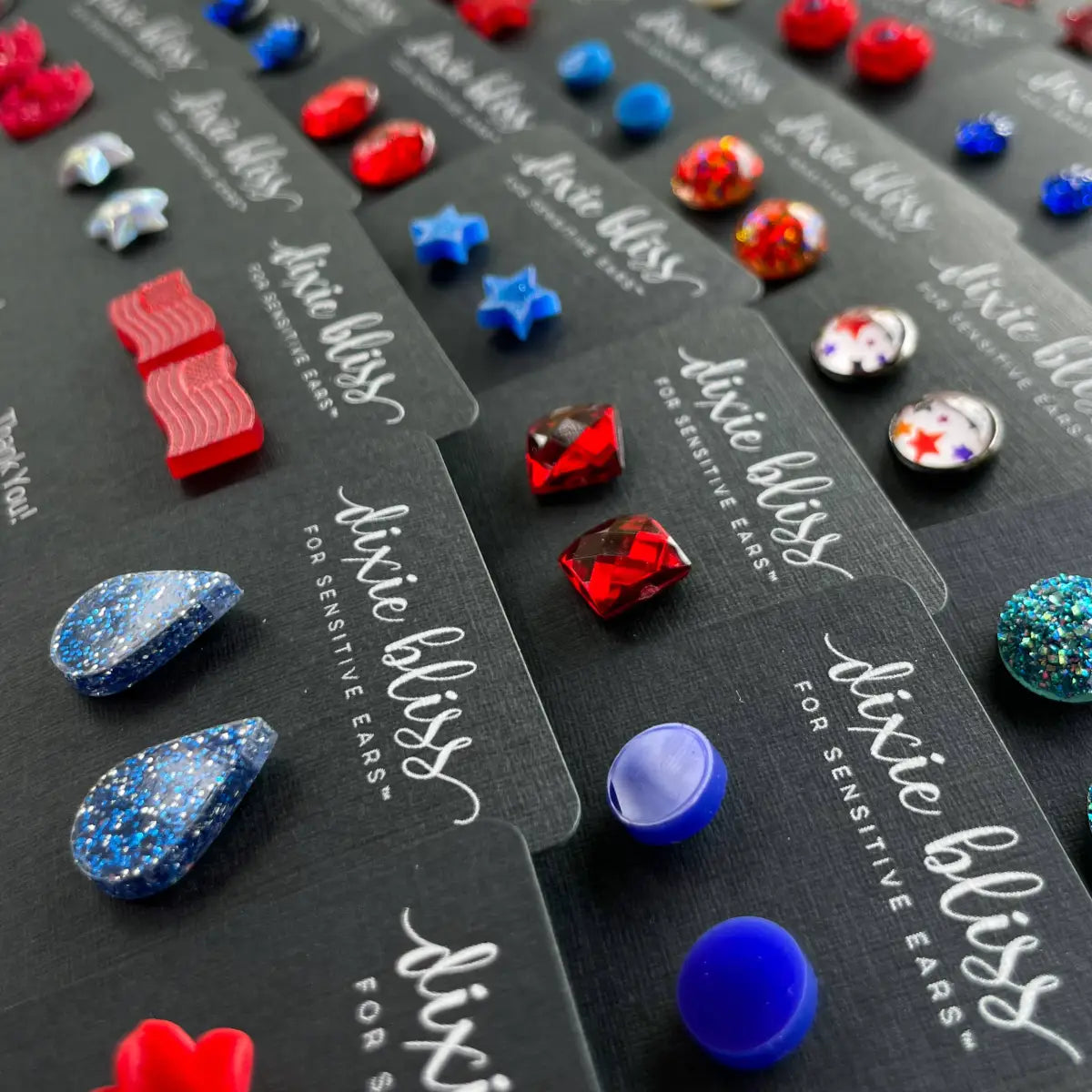 Patriotic Stud Earrings - Misc. Colors and Styles - Dixie Bliss
