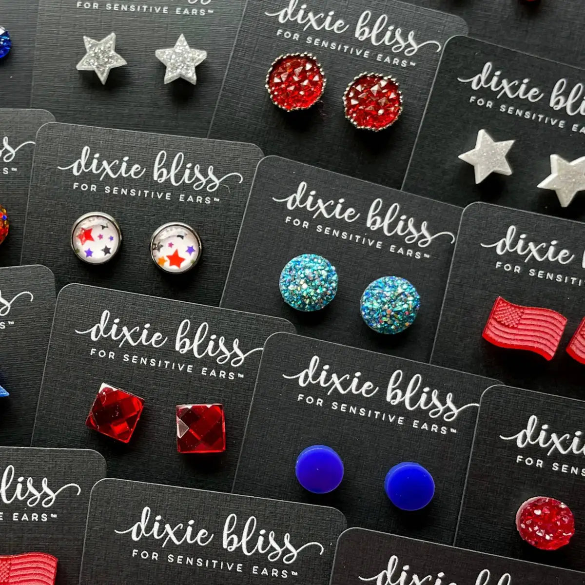 Patriotic Stud Earrings - Misc. Colors and Styles - Dixie Bliss