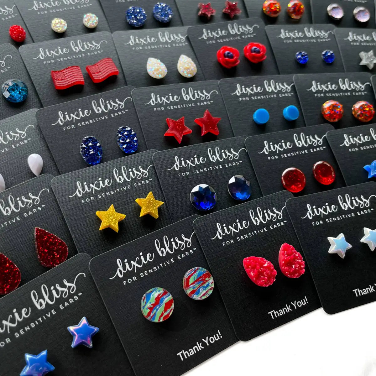 Patriotic Stud Earrings - Misc. Colors and Styles - Dixie Bliss