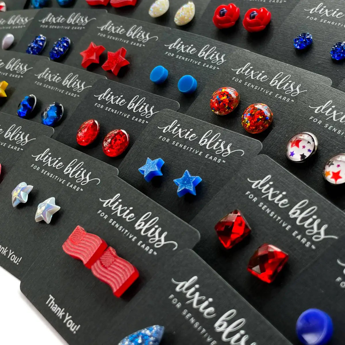 Patriotic Stud Earrings - Misc. Colors and Styles - Dixie Bliss
