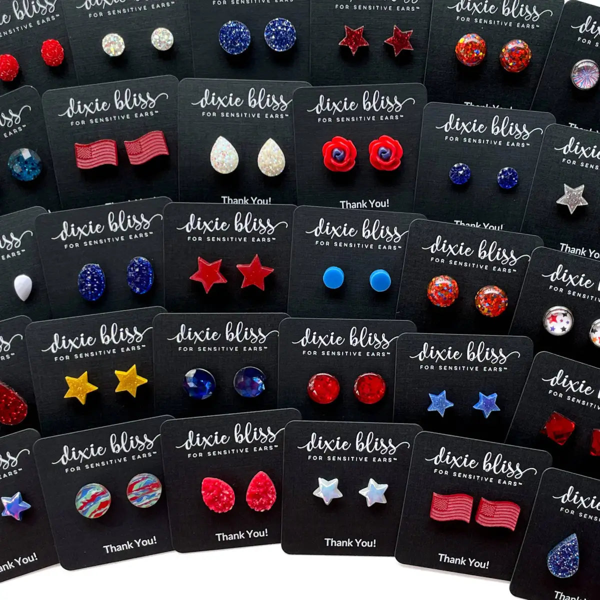 Patriotic Stud Earrings - Misc. Colors and Styles - Dixie Bliss