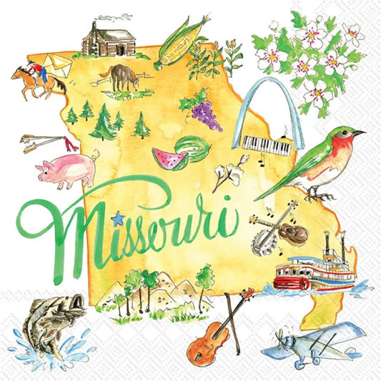 Missouri MO Paper Cocktail Napkins 20 ct State Collection - Boston International