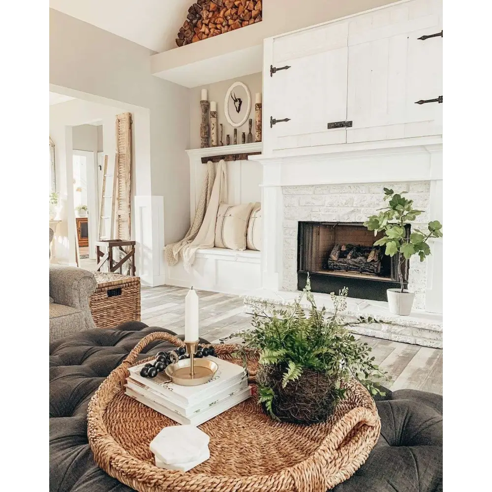 Mixed Fern w/Twig and Moss Basket - Nearly Natural