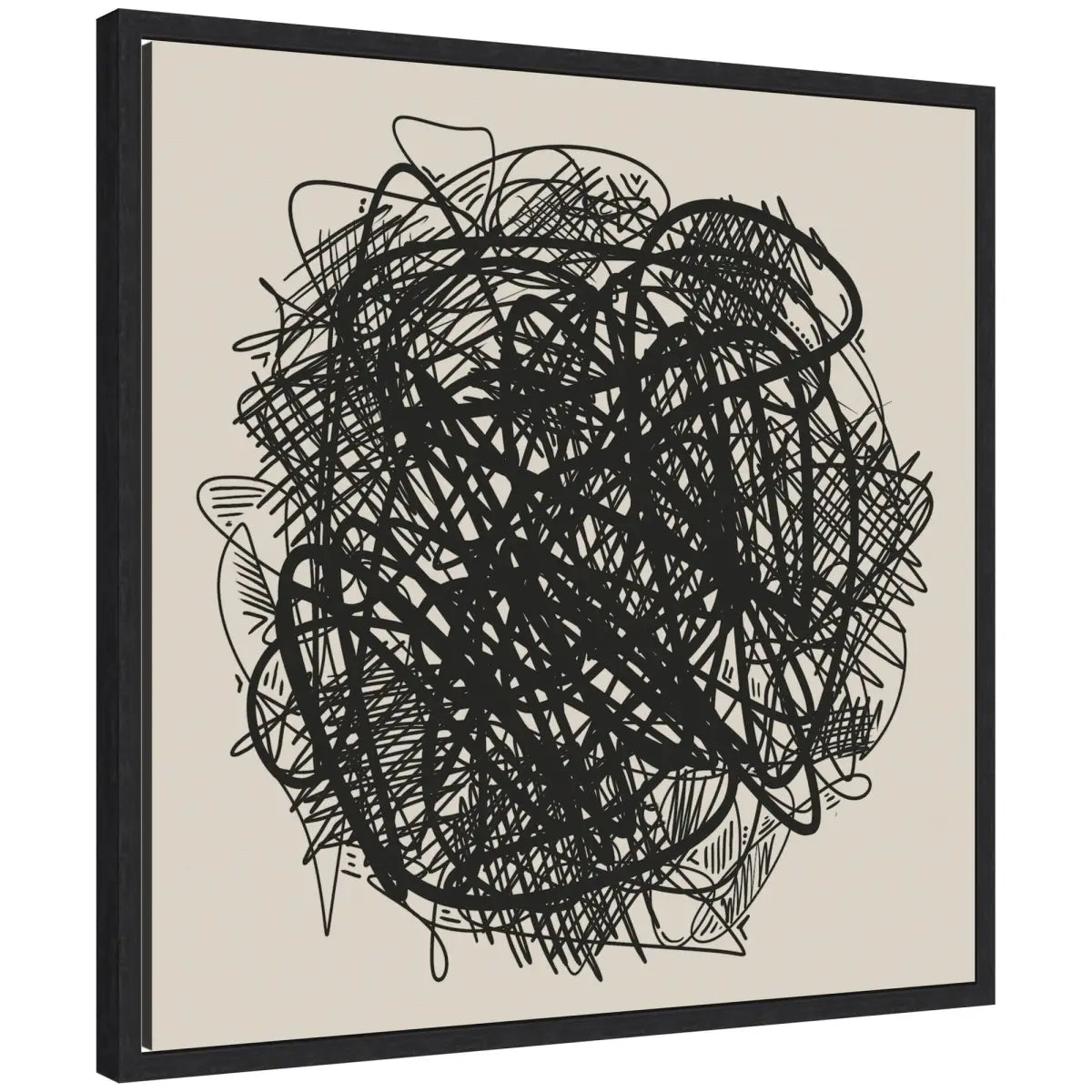 Modern Abstract Linework Loofah - Framed Canvas Wall Art Print - kateandlaurel