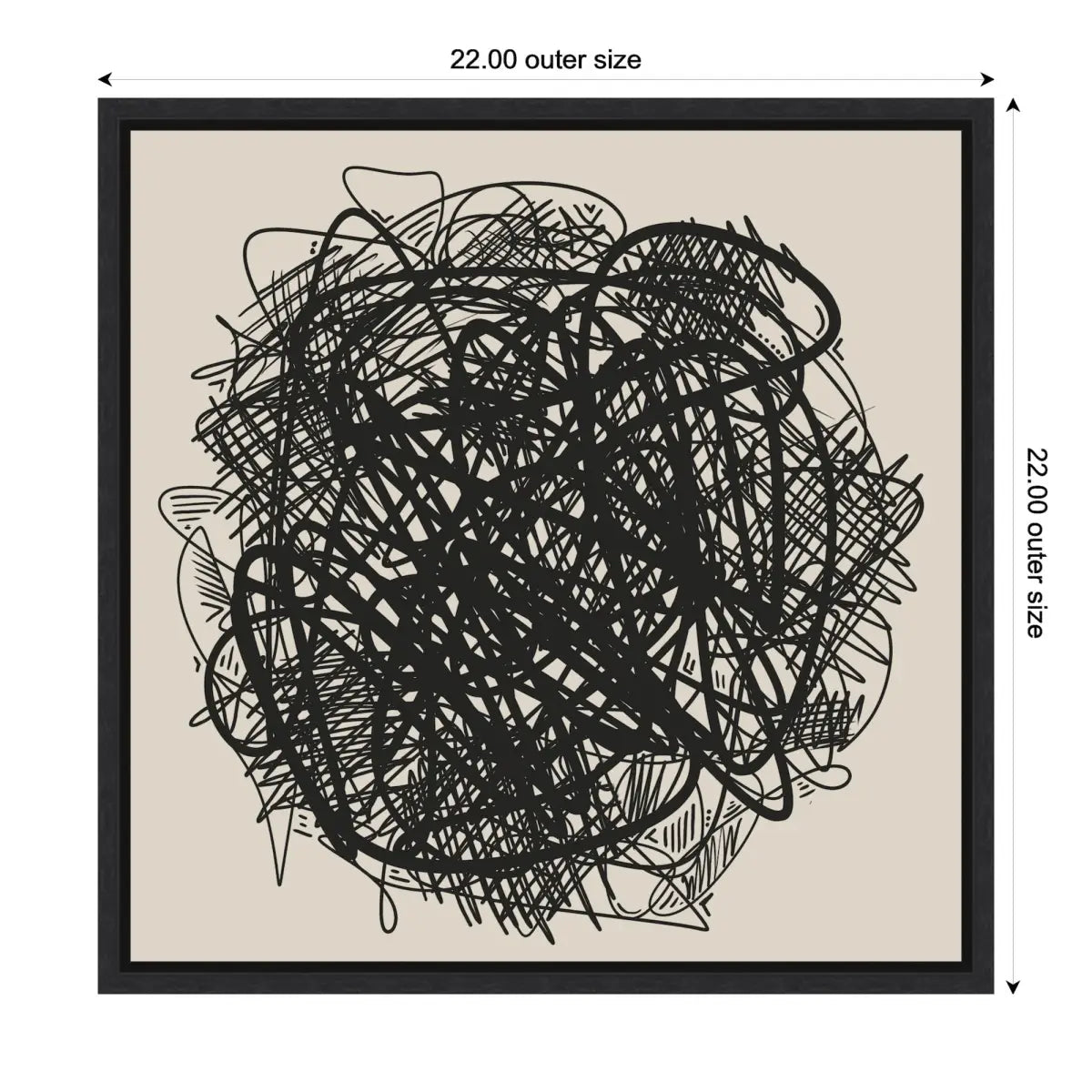 Modern Abstract Linework Loofah - Framed Canvas Wall Art Print - kateandlaurel