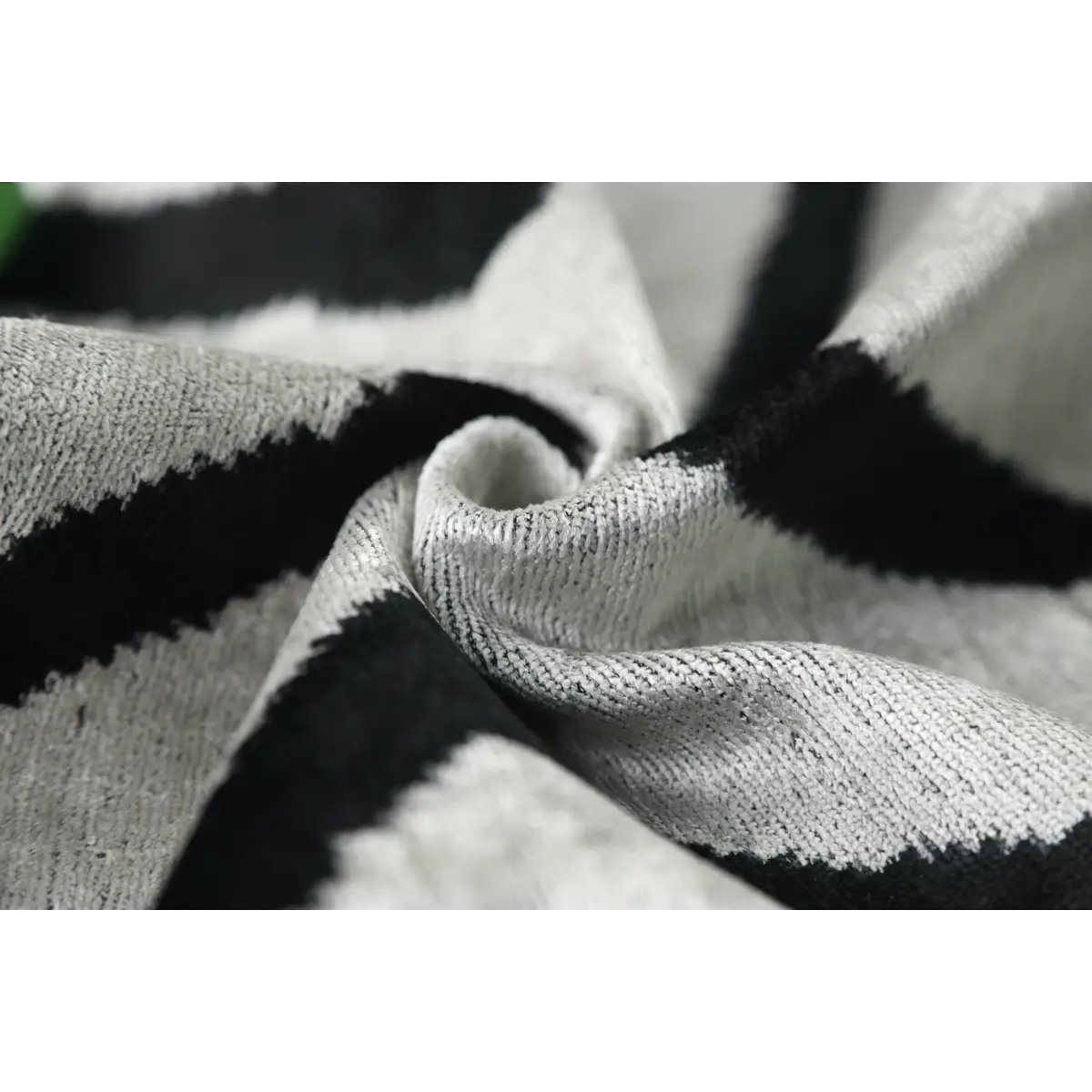 Modern Black & White Chevron Ikat Velvet Pillow – 16x16 Handmade Cushion - Canvello