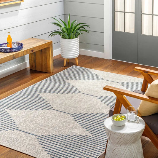 Modern Blue & Gray Outdoor Rug - Boutique Rugs